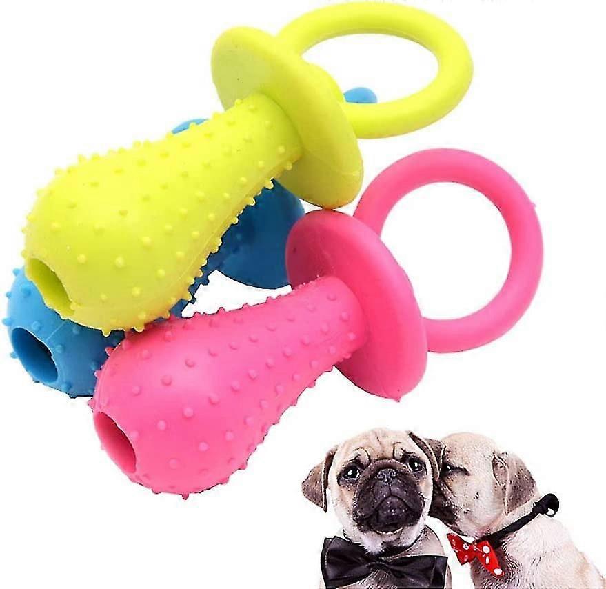 Rubber Chew Toy For Dog - Nipple Shape Bite Resistant Teeth Cleaning Toys With Small Bell