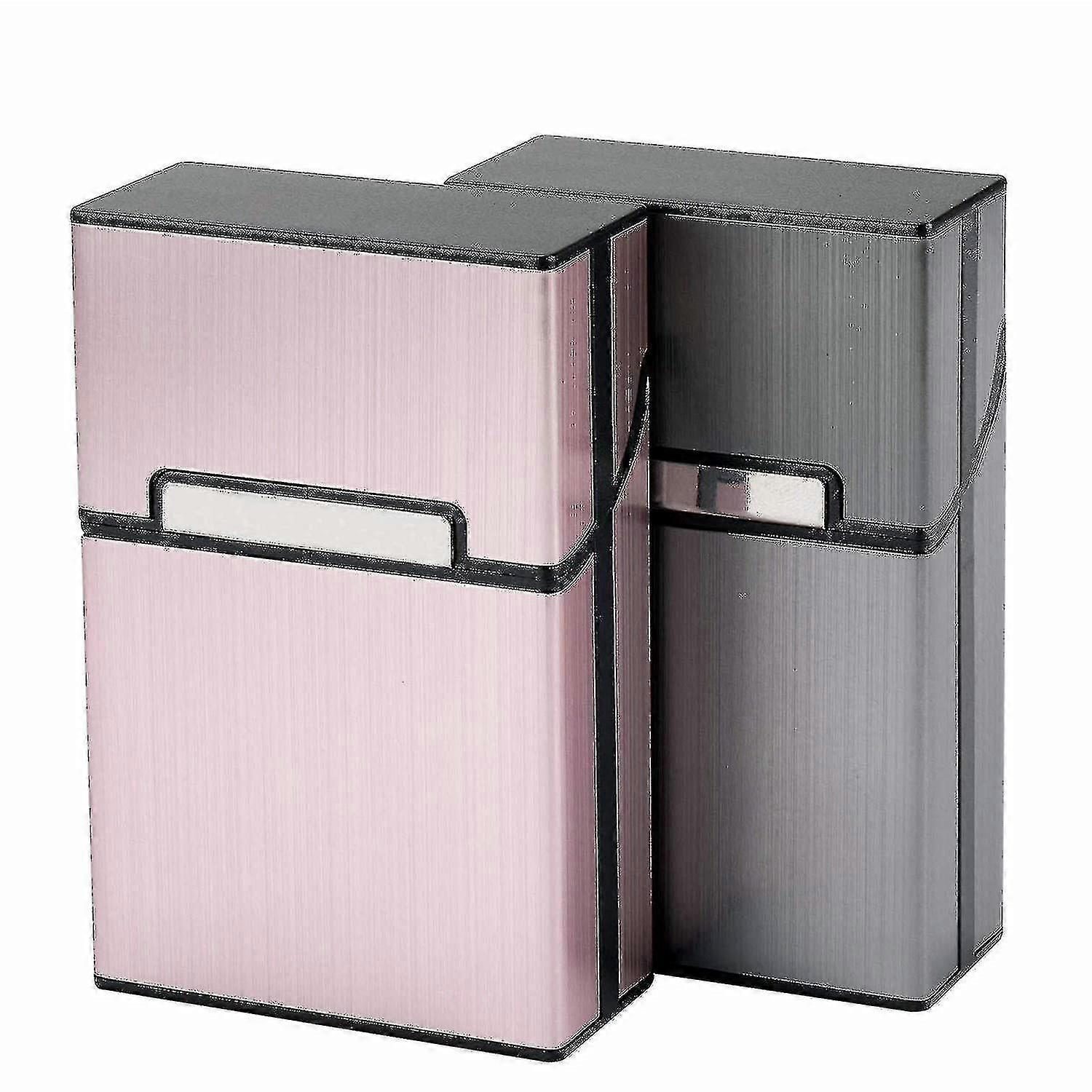 2 Aluminum Cigarette Cases, Can Hold 20 Cigarettes