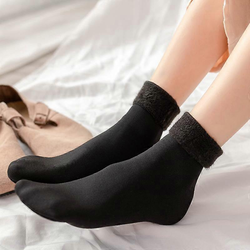 1 Pairs Women's Winter Thick Insulation Short Socks Nylon Snow Velvet Boot Solid Color Women's Floor Socks