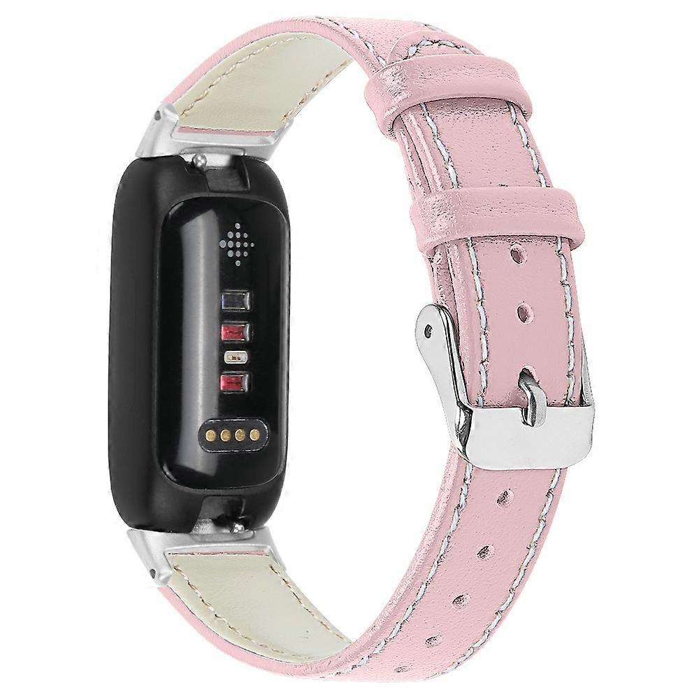 For Fitbit Inspire 3 Replacement Watch Strap Stitching Lines Top Layer Ekte lær armbånd