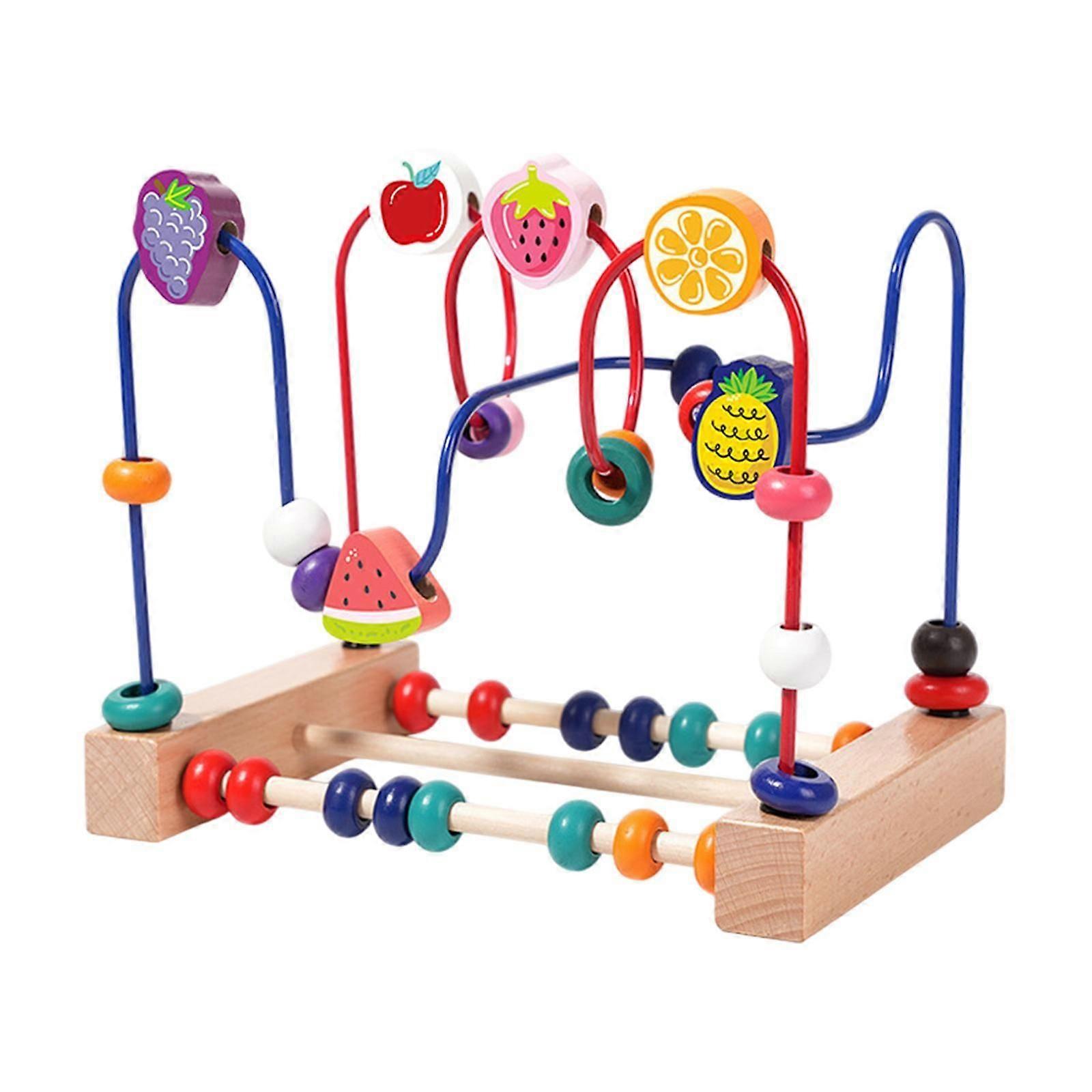 Bead Maze Toy Motor Skills Hand Eye Coordination Fruits Shapes Developmental