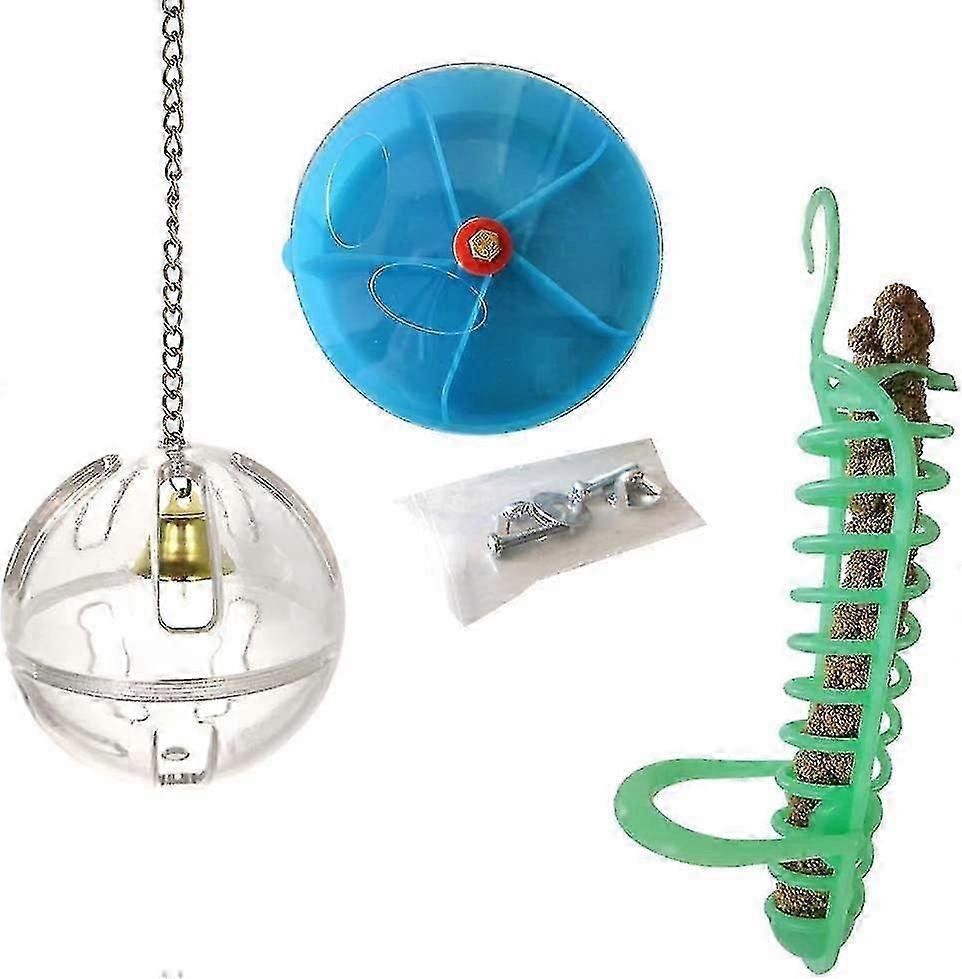 3pcs Parrot Toy Creative Foraging Systems Foraging Ball And Bird Foraging Toy Seed Food Ball Rotate Wheel