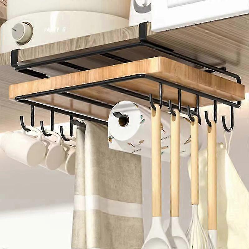 Kitchen Non-Punch Storage Rack Multi-Function Cutting Board Storage Rack Cabinet Hanging Under-Cabinet Rack B