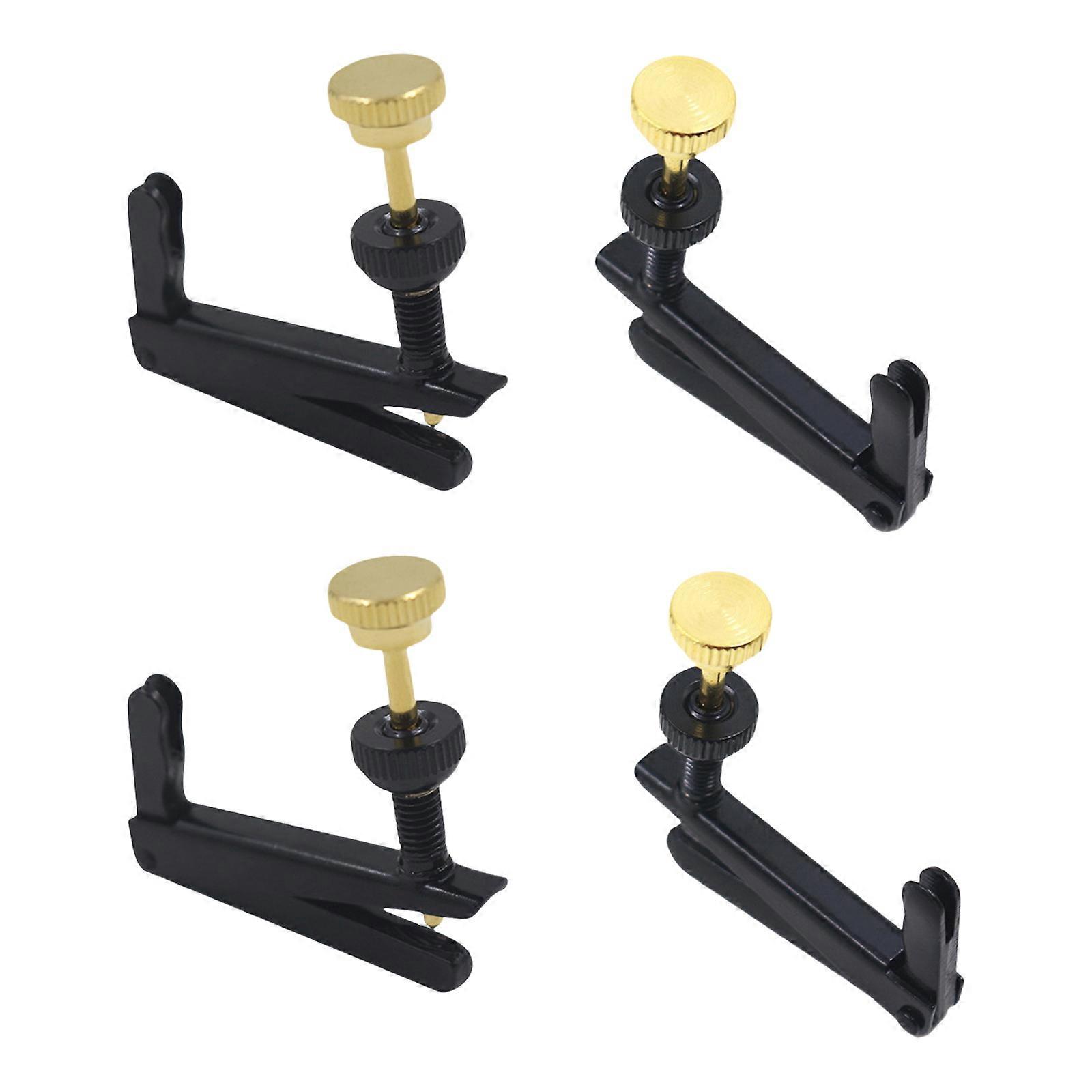 4Pcs Fiddle String Adjuster Spinner Tuning Screw Violin Fine Tuner Stringed Instrument Accessories Easy to Install  Black