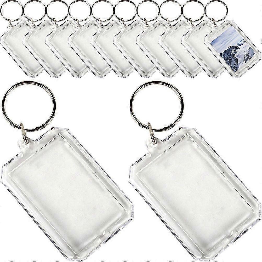 40Pcs Multi-function Keychains Decorative Acrylic Blank Keychains Transparent Key Rings