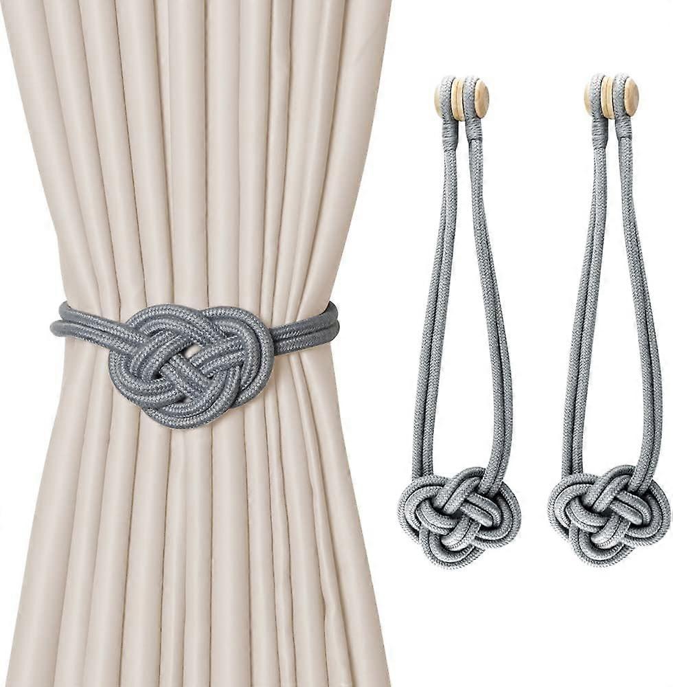 Heavy-Duty Polyester Rope, Rust-Resistant Magnets Magnetic Curtain Tiebacks For Modern Window Decorative, Protects Draperies With Adjustable Length,
