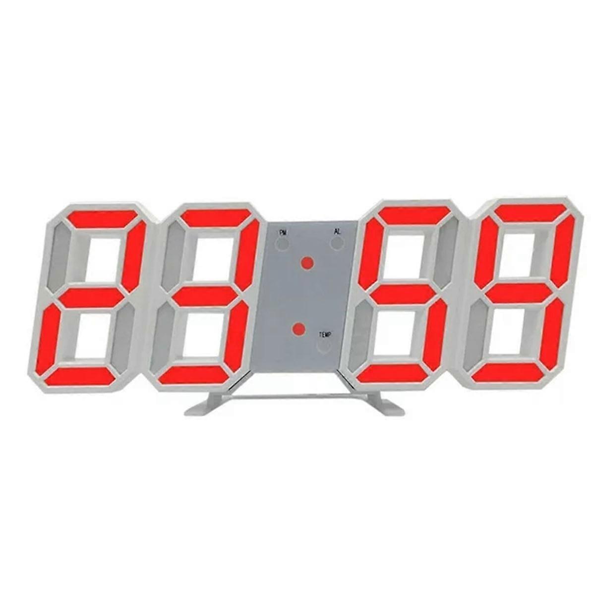 Oversized Electronic Table Clock, Red 3D LED Digital Clock With Adjustable Brightness Contemporary Design For Living Space
