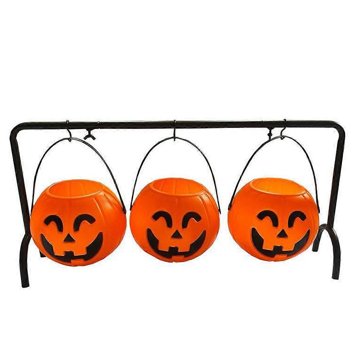 Halloween Witch Cauldron Candy Servers Bowls Decor Plastic Kettle Lights 