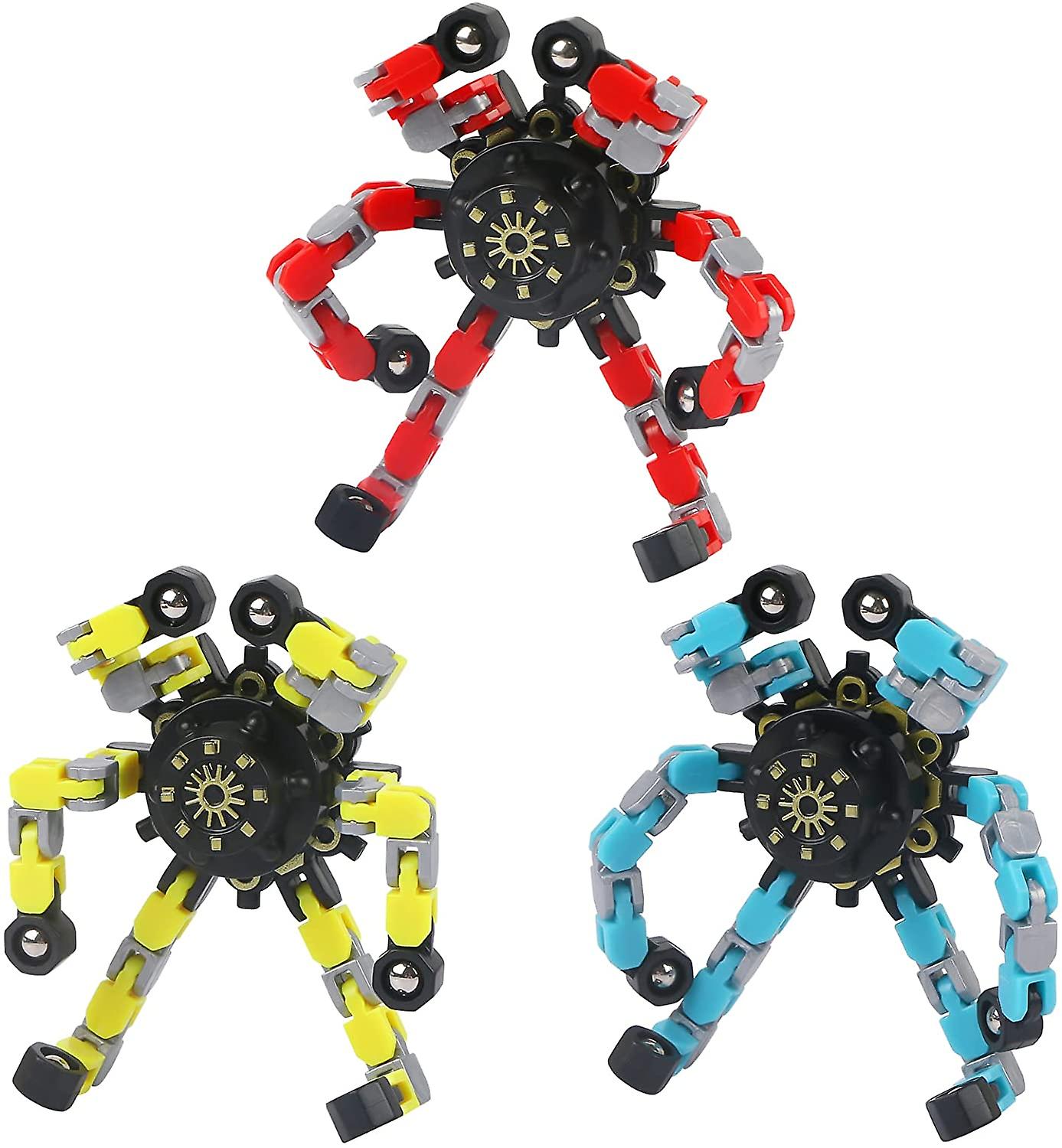 3 Pack Transformable Fingertip Gyro Bicycle Chain Mechanical Spiral Twister