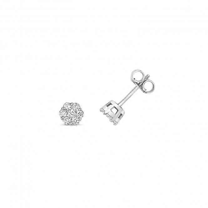Diamond Cluster Stud Earrings ED320W