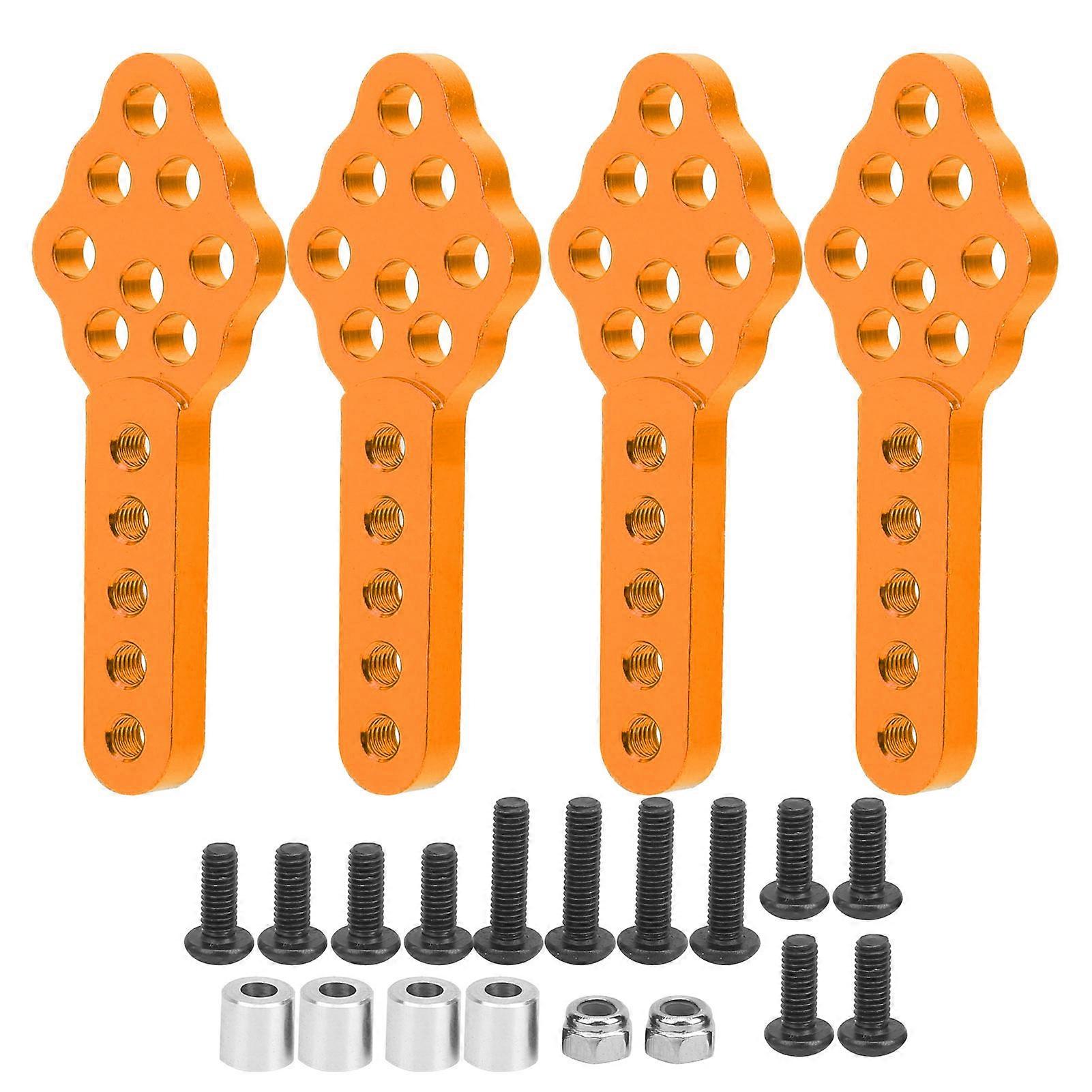 4pcs/set RC Car Shock Damper Mount Plate Base Plate Angle Height Adjustable for 1/10 CrawlerOrange