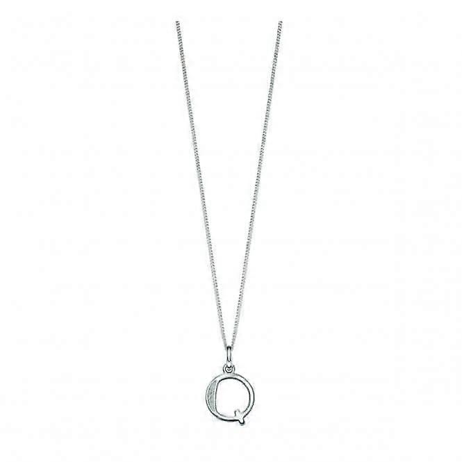 Beginnings Sterling Silver Art Deco Initial Q Cubic Zirconia Pendant P4739C