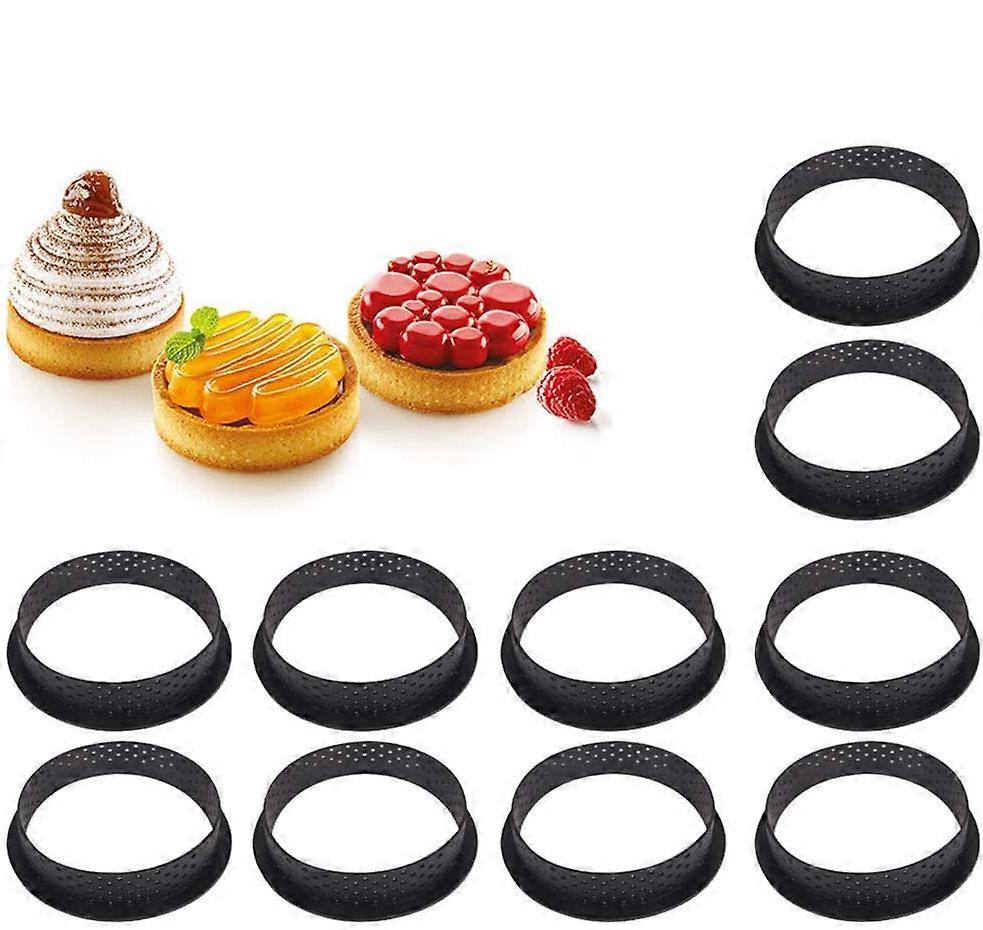 10Pcs Round Shaped Cake Ring DIY Plastic Mousse Circle Baking Tool for Home Kitchen Bakery
