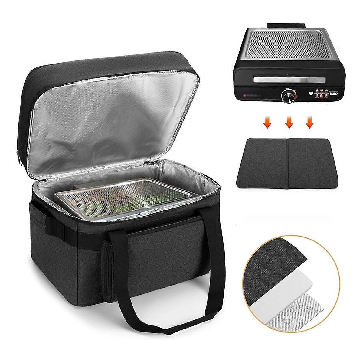 Εσωτερική τσάντα μεταφοράς σχάρας με κάτω μαξιλάρι Άκαπνη σχάρα διπλής στρώσης ηλεκτρική τσάντα σχάρας