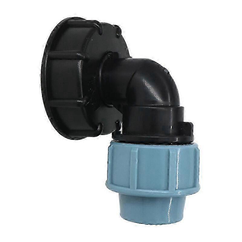 IBC Tank Adapter, S60x6 IBC Water Tank Adapter with 25mm MDPE Elbow Connector Compatible with UK and European Standard IBC Containers