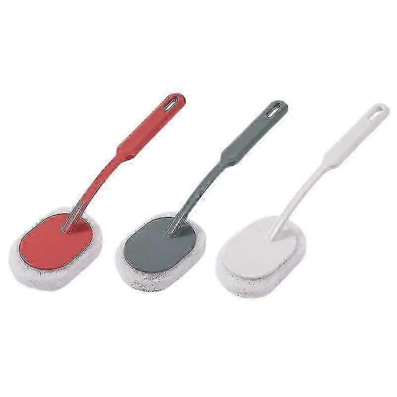 30X11.5cm Colorful Sponges & Scouring Pads 3 Pcs Multifunctional Sponge Brush Long Handle Cleaning B