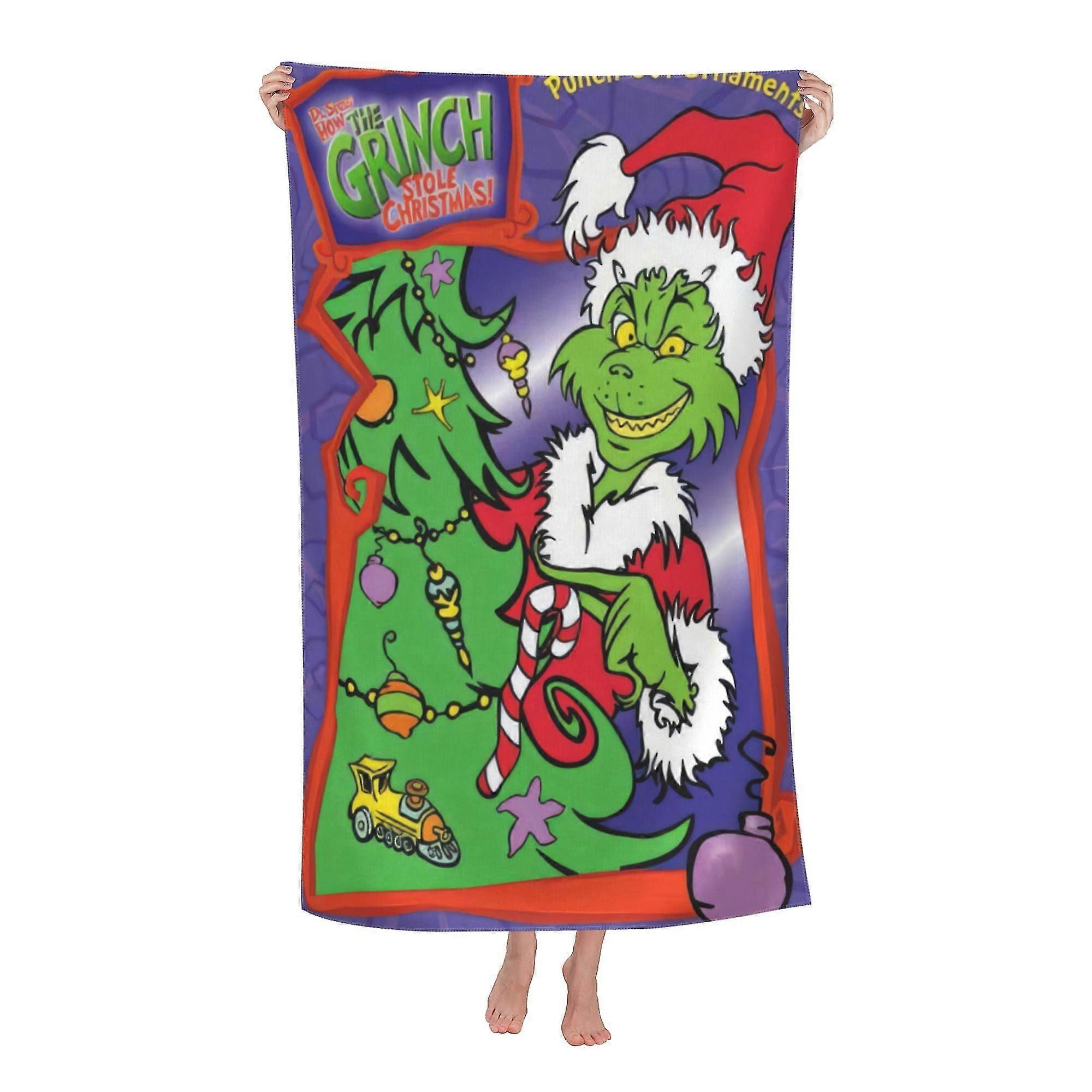 The Grinch Beach Towel, Large Microfiber Bath Towel