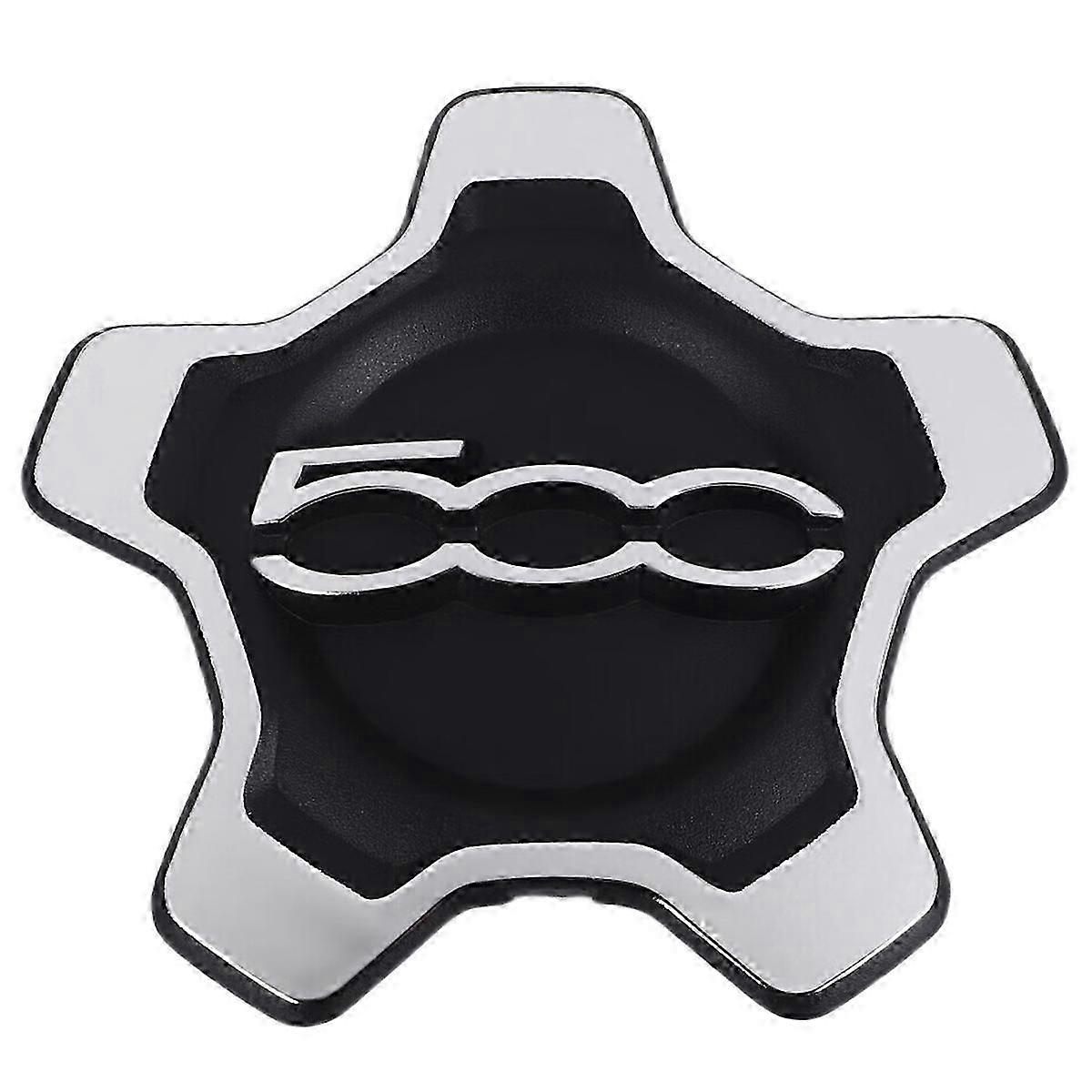 Couvercle de capuchon de moyeu de roue de voiture compatible avec 500X 2016-2022 6AN68LXHAA, Argent