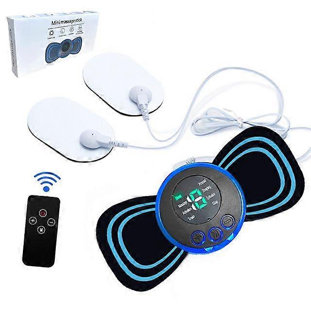 Portable Neck Massager with Remote Control, 8 Modes, Rechargeable, Low Frequency Pulse for Muscle Relaxation and Pain Relief