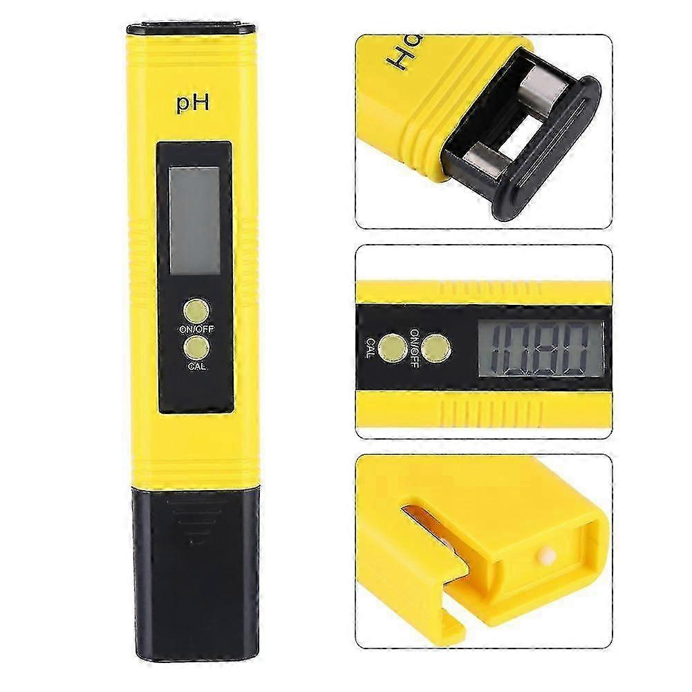 Portable Digital Water pH Test Meter for Aquarium, Pool, Wine (1pc, Yellow)