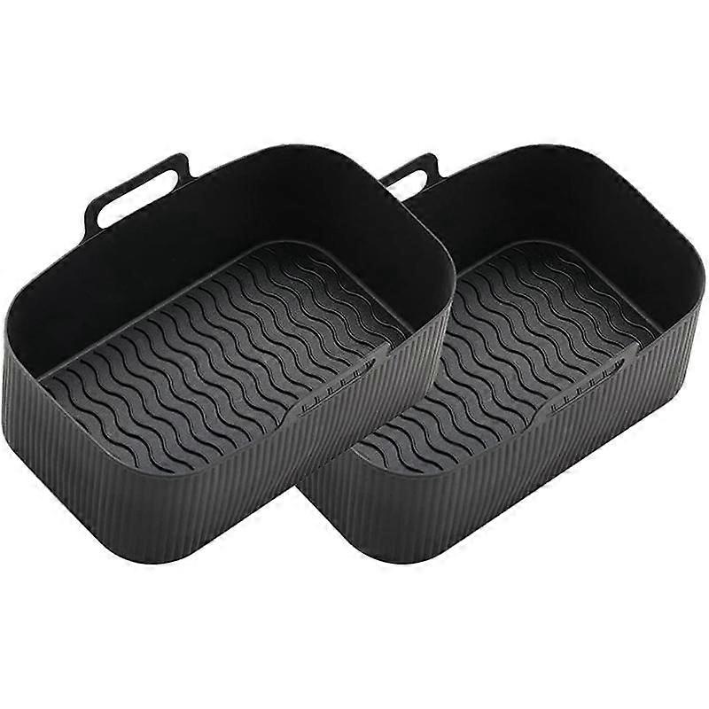 Air Fryer Liners for Ninja Air Fryer Dual, Reusable Air Fryer Silicone Liner for Ninja Air Fryer Accessories,Black