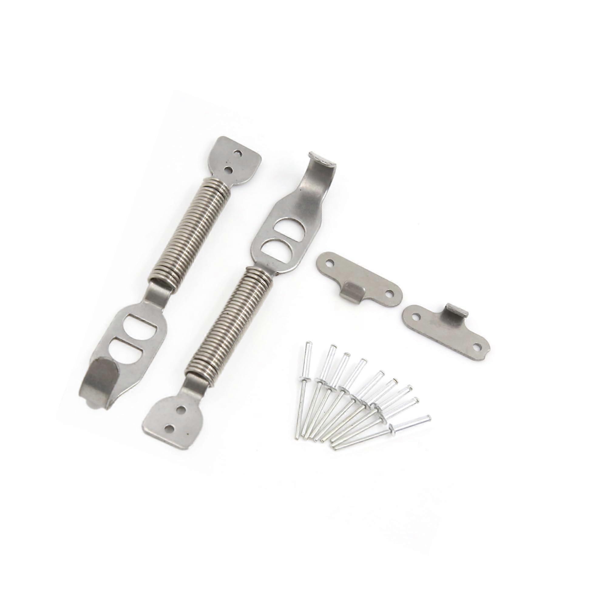 2 PCS Silver Tone Hood Pin Latch Lock Kit Set for Auto Car, Stylish Design Fastener for Custom Vehicles