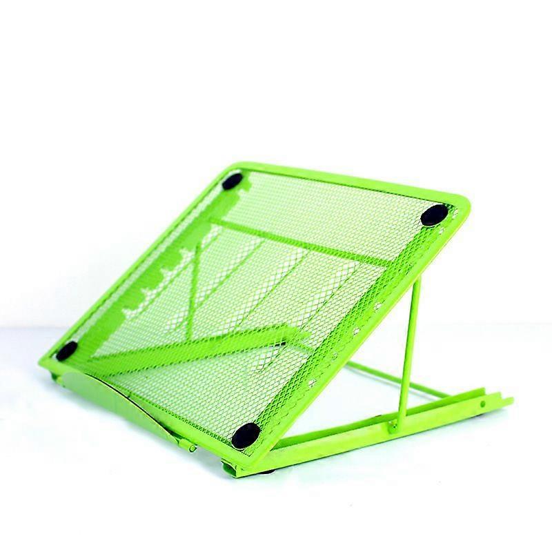 Mesh Ventilated Adjustable Laptop Stand Multifunctional Foldable Flat iPad Stand,Green