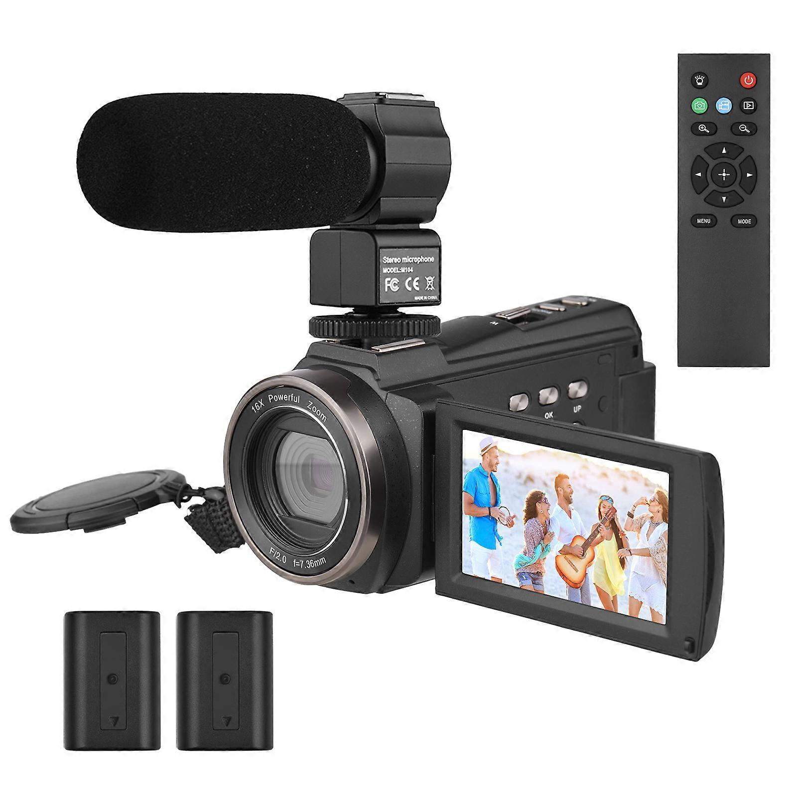 4K/60FPS Camcorders Video Camera 3.7V 2000mAh 3 Inch Touchscreen Video Camera