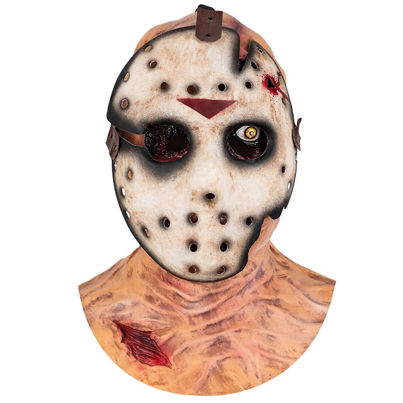 Creepy Mask Two-in-One Zombie Skull Face Mask for Halloween Cosplay and Masquerade Party, Adult Size, Latex Material