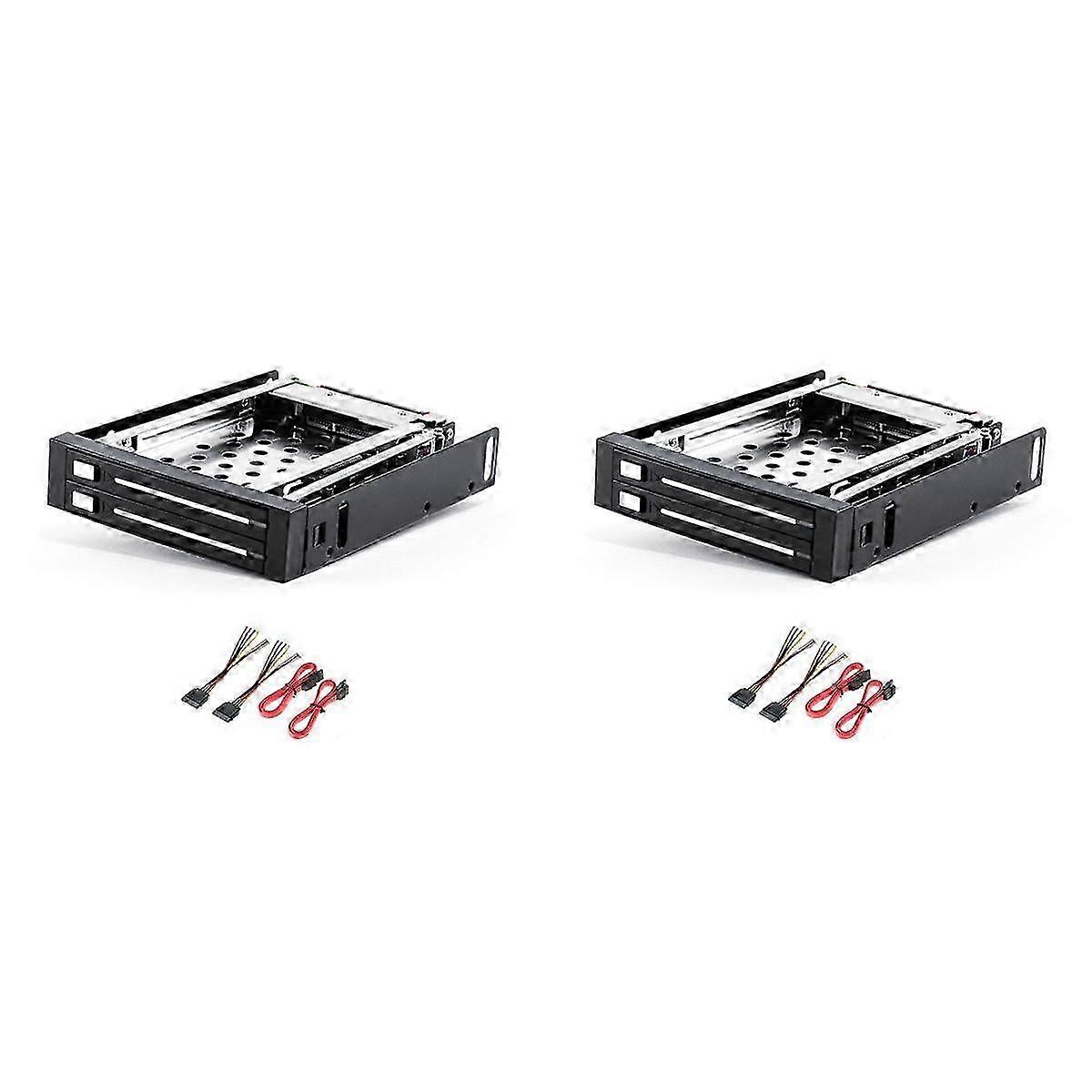 2pcs 2.5 Inch SSD HDD Enclosure Tray 2-Bay Disk Drive SATA Floppy Drive Enclosure Hard Disk Enclosu