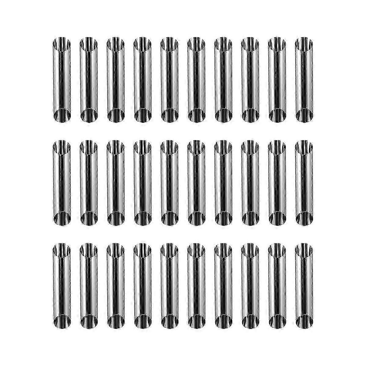 30 stk Cannoli Tubes Forms Set Rustfritt stål Non-stick Cream Horn Danske Pastry Molds For Shell Cr