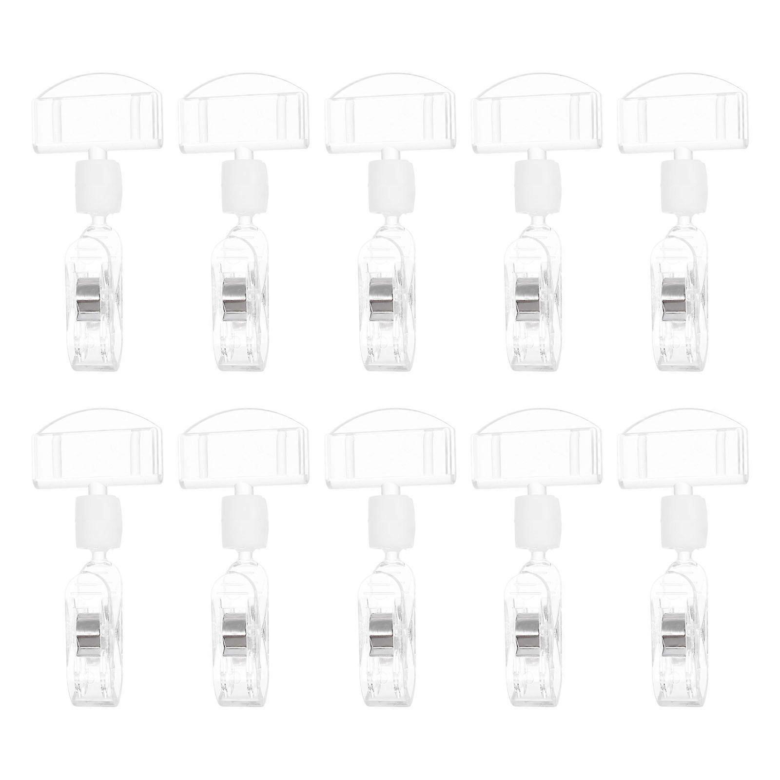 10pcs Plastic Price Tag Clips Mall Advertising Label Racks Simple Display Stand