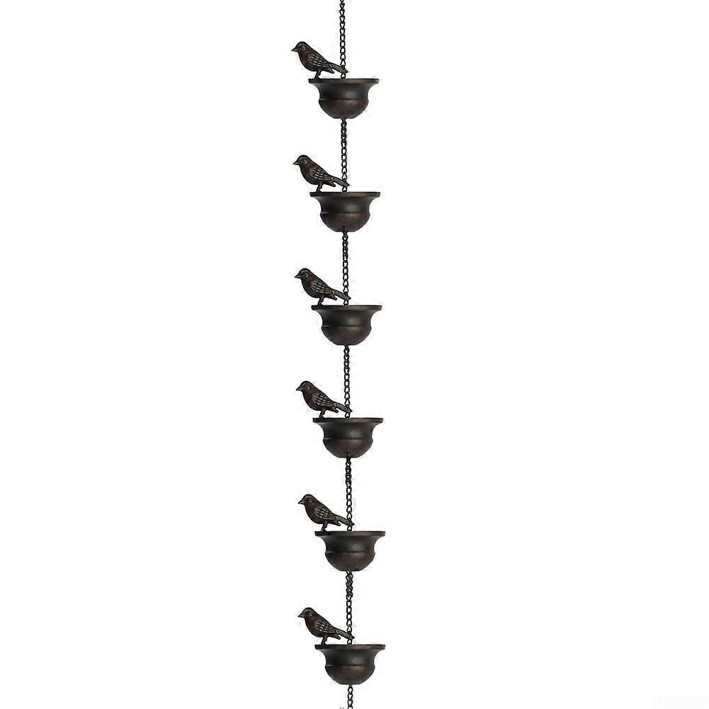 Innovative metal rain chain with bird design transforms everyday spaces into elegant retreats.