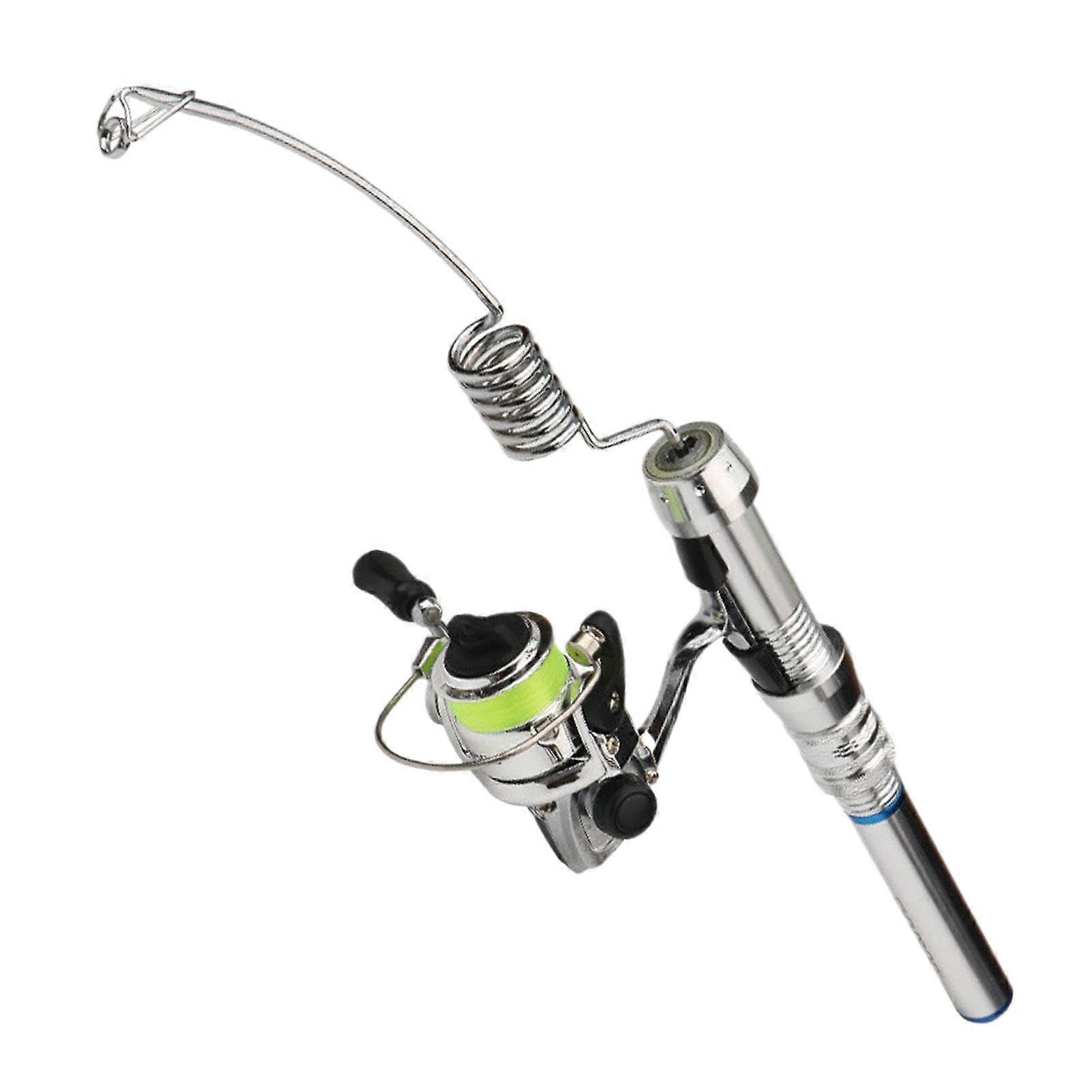 Eisangelrute Portable Ice Fishing Rod Kit with Pocket Pen Rod Set and Reel Combo for Family Ice Fishing Adventures