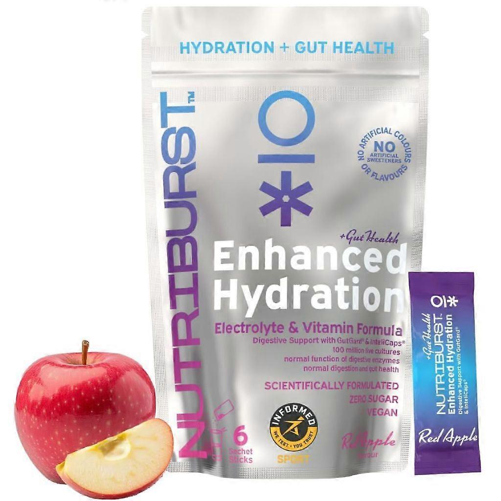Nutriburst Enhanced Hydration + Gut Health Red Apple Flavour Sachets 6