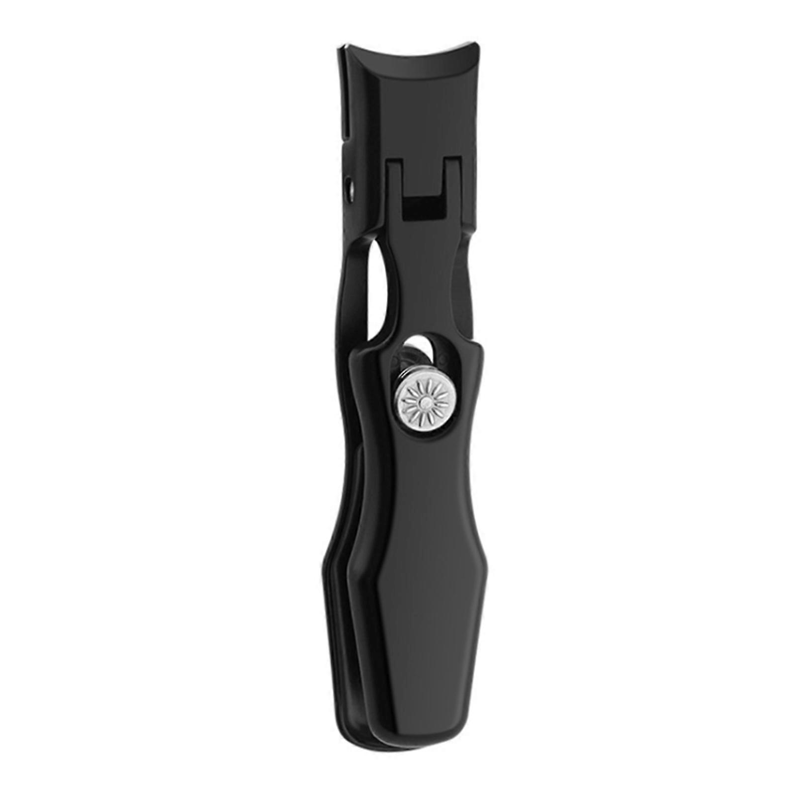 Nail clippers for thick nails with collector, stainless steel, wide jaw opening, splash-proof, ergonomic and curved.