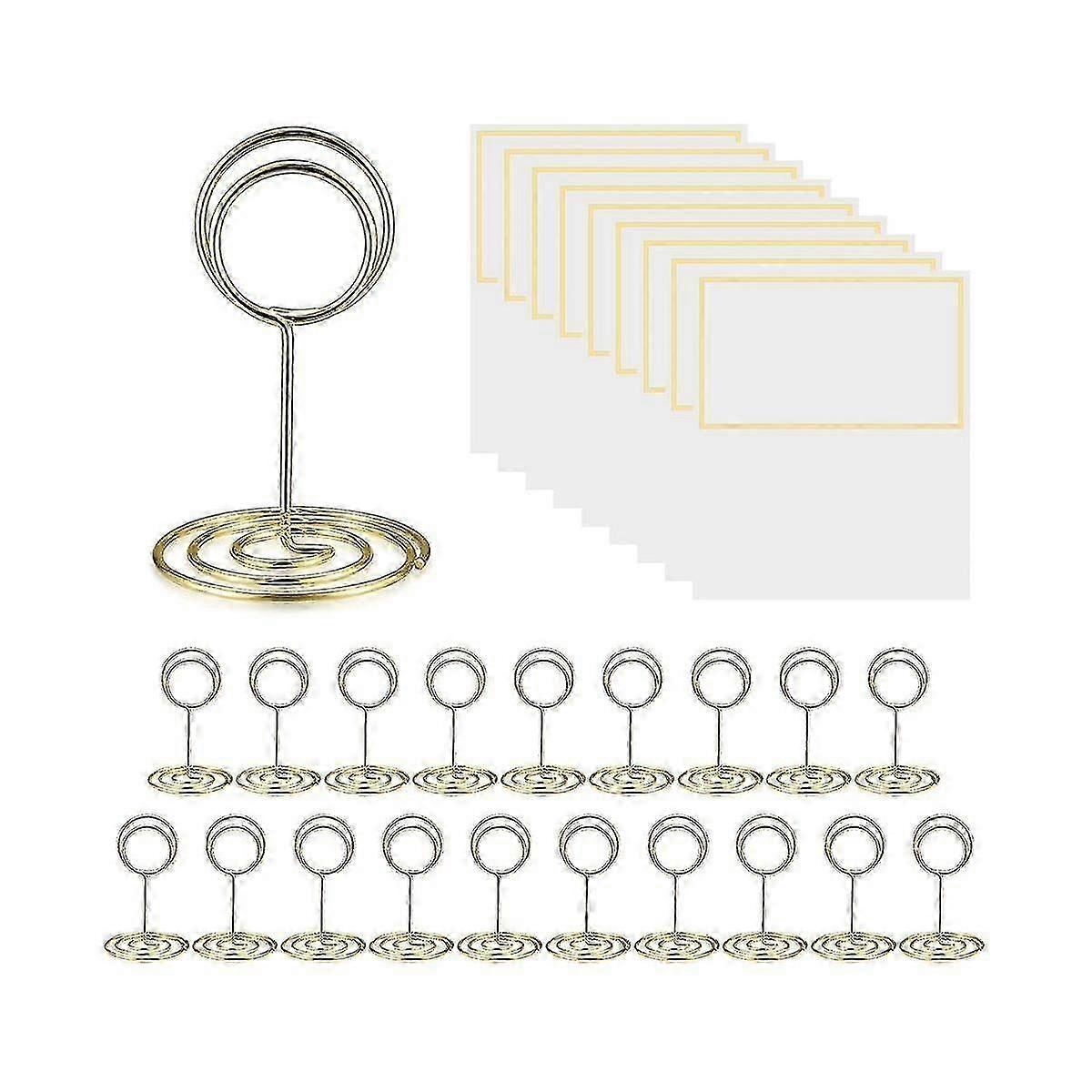20 Pieces of Table Card Holders, Number Holders, Gold Metal Wire for Picture/Photo Display, Suitable for Various Events and Occasions