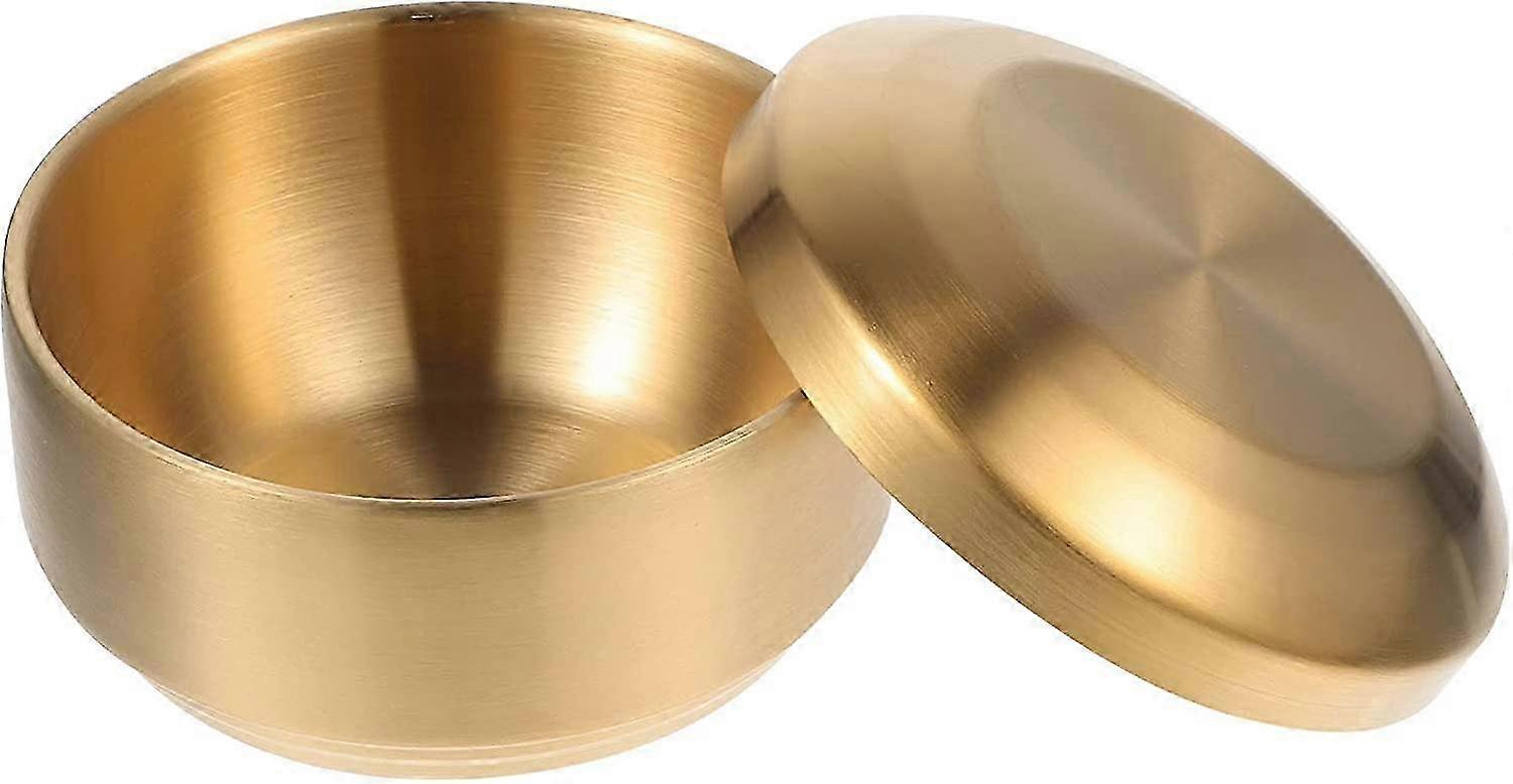 Ensemble de bols à riz polyvalents en acier inoxydable avec couvercle, ensemble de bols multiples à double paroi isolés sous vide en finition argentée