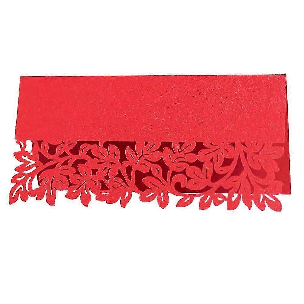 50 Pack Pearlescent Red Folded Tent Place Cards for Events