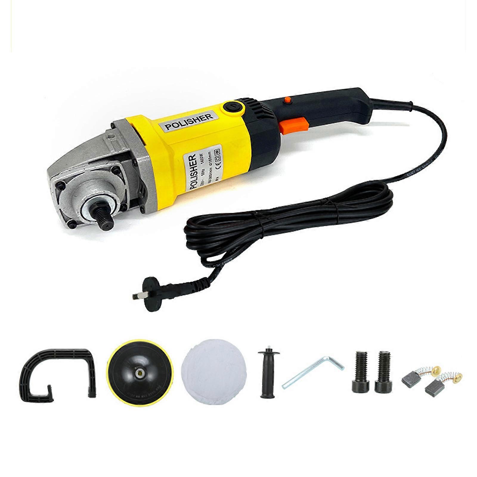 Double Backing Plate Rotary Polisher High Torque Car Buffer Polisher Tool for Vehicle Paint Amendment & Gloss Enhancement Yellow