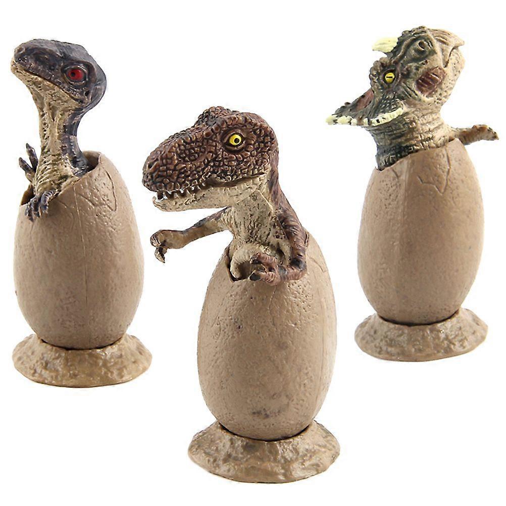 3pcs Hatching Dinosaur Eggs Model Half-hatching Dinosaur Eggs Adornment Dinosaur Eggs Desktop Adornment