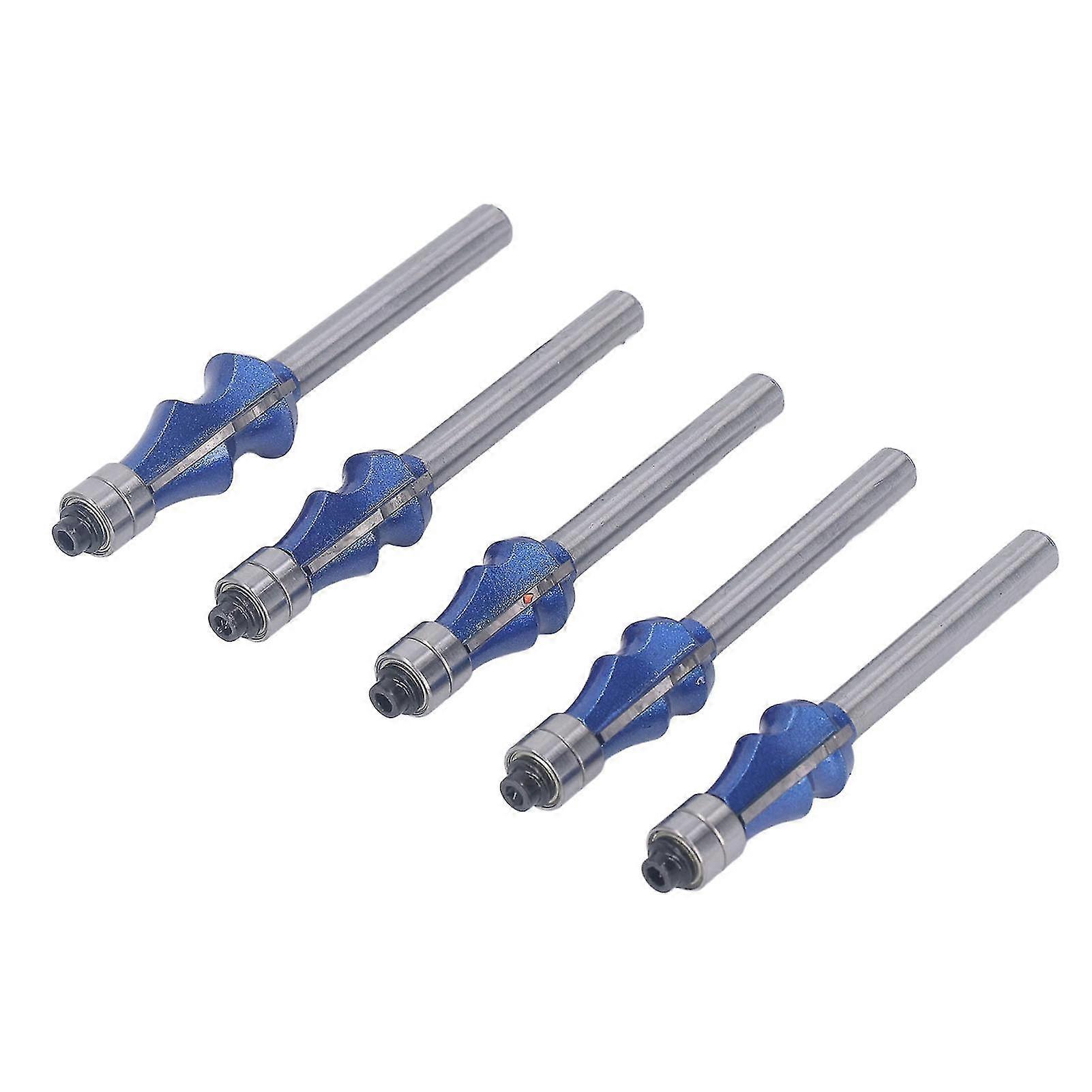 5PCS 1/4in κομμάτια δρομολογητών στελεχών με τα διπλά ρουλεμάν για την κοπή ξυλουργικής αυλάκωσης