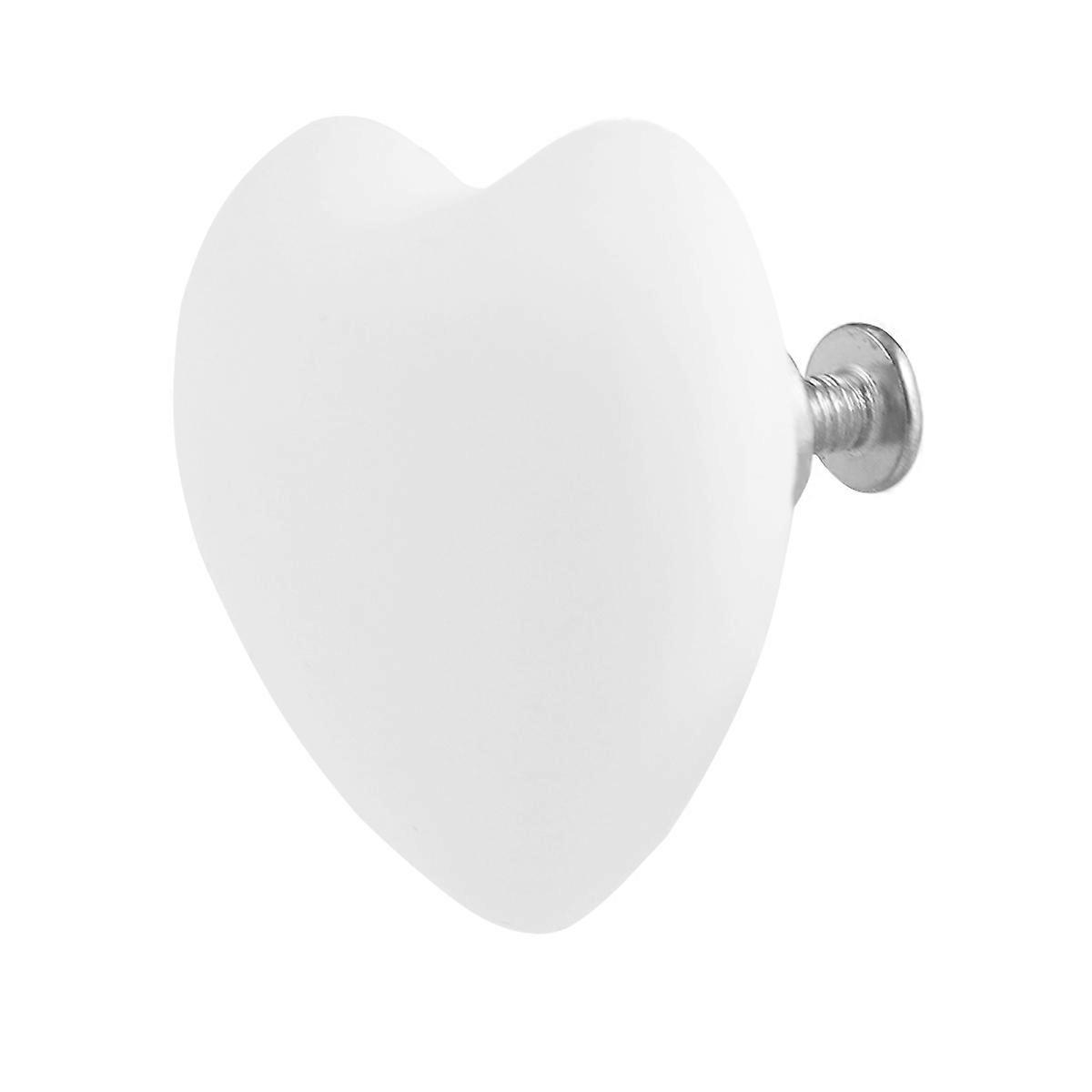 Drawer Pulls Heart Shaped Handle For Office Furniture 4x3.5cm White 4Pcs