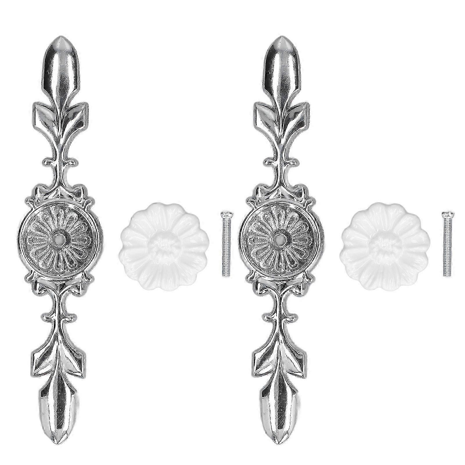 2 Set Drawer Knobs Pull Handles Ceramics Cabinet Cupboard Door Decorative Knobs with Plate for Kitchen Bathroom Office1088D Magnolia