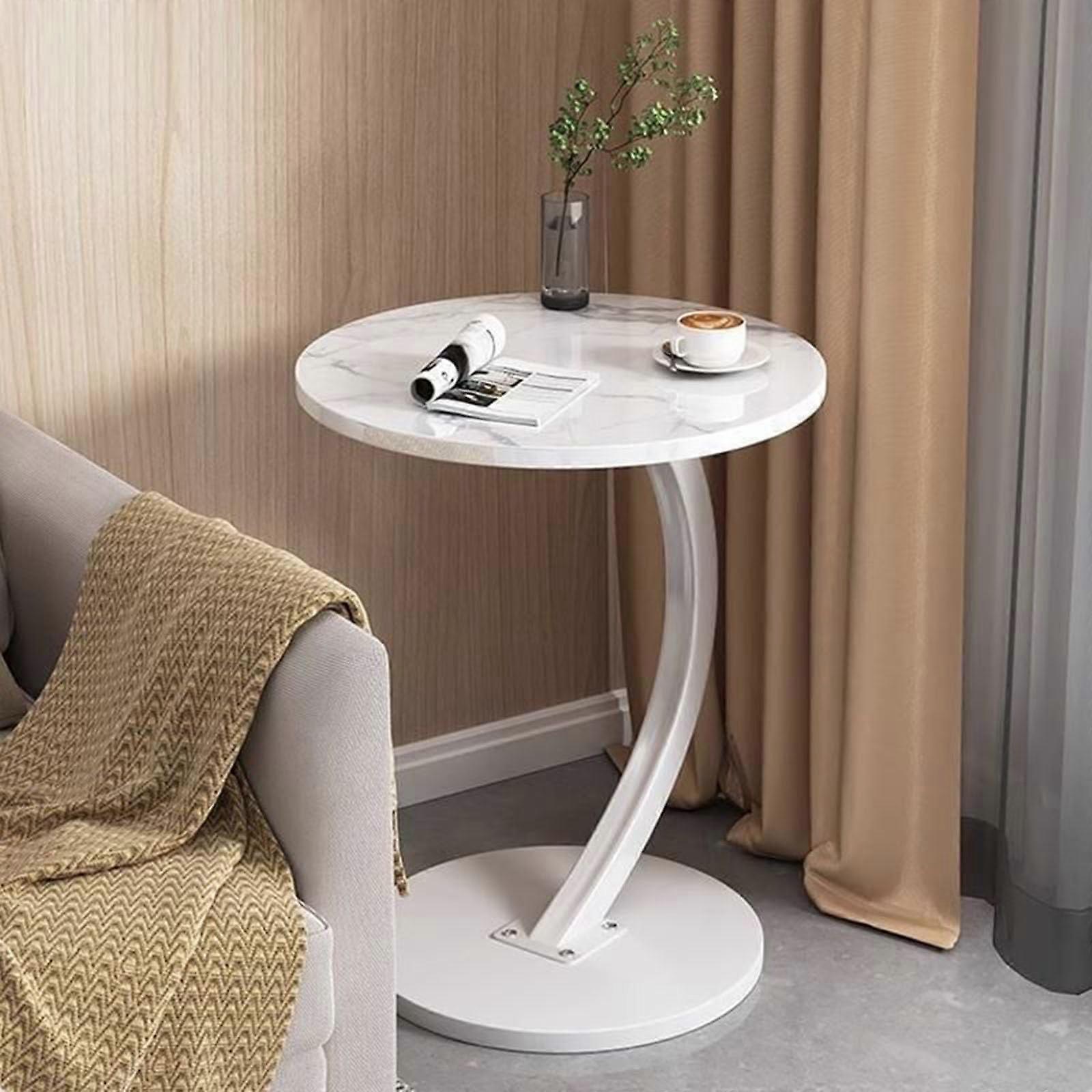 Modern Cshaped side table for sofa and bed, portable small side table, nightstand for living room, bedroom, office, stylish round design