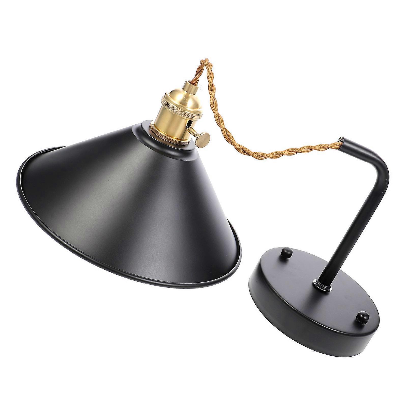 Indoor Wall Light Bedroom Nightstand Lamp Simple Fashion Decorative Wall Lamp Copper Black 21.6X21.6X8.4CM 1Pack