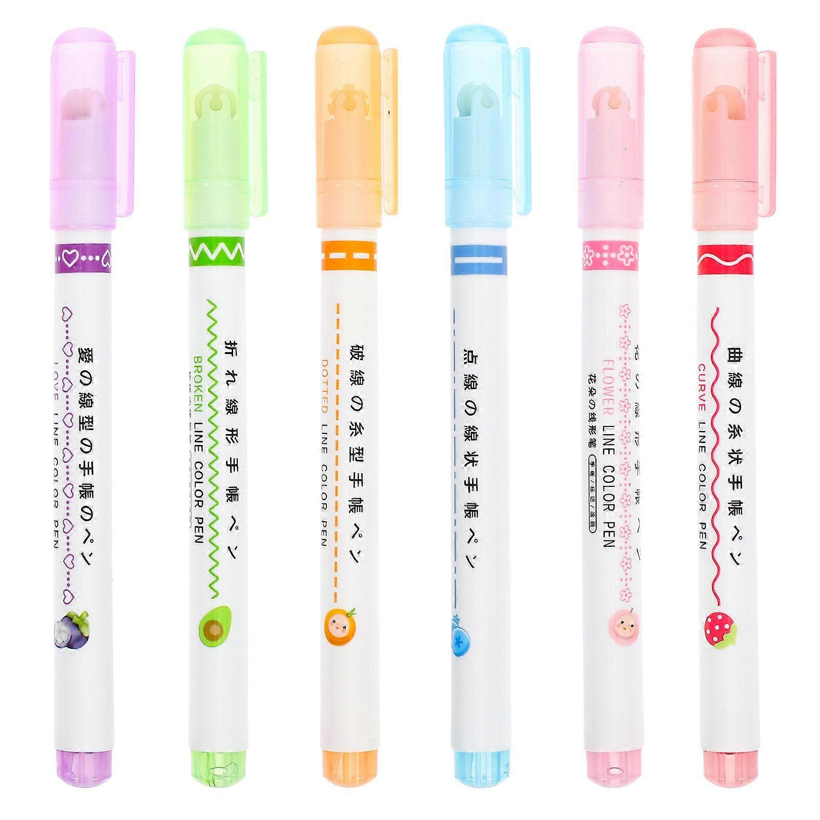 6pcs Color Pens, Versatile Marking Pens for Office, School, Crafting, Creative Projects, Color Coding for Students, Teachers