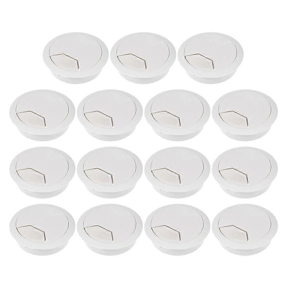Office Desk Cable Hole Cover Cable Organizer Space Saving Plastic Material For Office Use Round Style 15Pcs