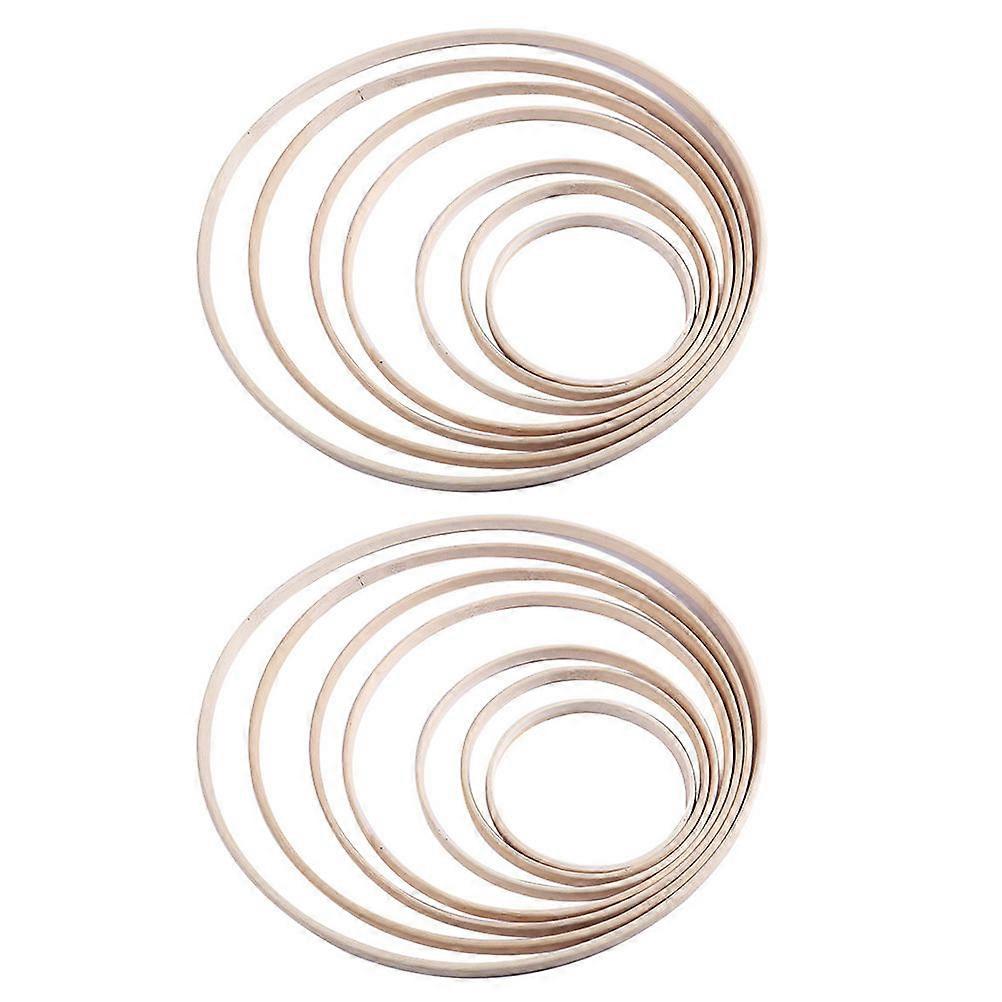 Bamboo Wreath Loop Set of 14pcs for Decor Beige Color Synthetic Material