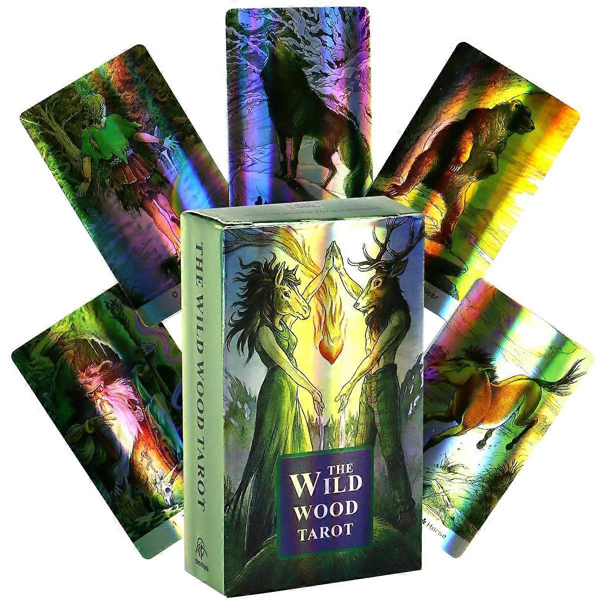 Wild Wood Tarot Deck Holographic Foil Divination Cards Guide